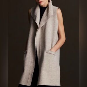 Eileen Fisher Cream Sleeveless Wool Sweater Vest